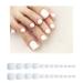 Sethexy Pure Color Shiny False Toenails - 24 Pieces Light Fashion Square Short Complete Cover for Women & Girls (White) - Buy Online on GoSupps.com