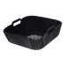 GRIRIW Air Fryer Pad Non Stick Baking Pan Reusable Air Fryer Baskets Silicone Bakeware Foldable Black 22X6CM