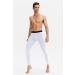 Men's White Cool Dry Compression Pants with Pocket - Medium | Active Workout Leggings for Running, Yoga, Basketball - Buy Online on GoSupps.com