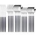 Silverware Set White Silver Cutlery Set Stainless Steel Dinnerware Set Forks Knives Spoons Set Fork Knife Black Silver Kitchen Tableware 20Pcs (Color : Silver 20pcs) - Buy Online on GoSupps.com