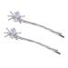 Minkissy 1 Pairs of Spider Bobby Pins Sliver Rhinestone Spider Hair Pins Funny Crystal Spider Hair Clips for Women Girls