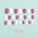 Buy Sethain Matt Oval False Nails Tips - Pink & White Long Press-On Nails | 24 Complete Cover Nail Set for Women & Girls - International Shipping Available - Buy Online on GoSupps.com