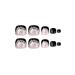 YOSOMK 72PCS Short Square Glossy Fake Toenails with Black Designs - Nude Full Cover Acrylic Toenails - Buy Online on GoSupps.com