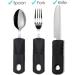 Easy Grip Weighted Cutlery Set for Elderly and Disabled - Black 3PCS Straight - Ideal Dining Aid for Arthritis, Parkinson's, and Tremors - Buy Online on GoSupps.com