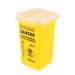 EXCEART Small Sharps Disposal Container: Flip Top Sharps Box Biohazard Needle Disposal Container Waste Basket Bin for Diabetic Needles Tattoo Supplies Yellow
