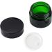 Zeoabsy 12-Piece 20ml Green Glass Cream Jar Set with Black Screw Caps & Spatulas | Ideal for Gels & Creams - International Shipping Available - Buy Online on GoSupps.com