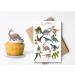 24x Pre-cut Dinosaur Watercolour 5cm Edible Wafer Card Standing Cupcake Toppers Birthday Party Cake Decorations