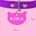 Ibera Gifts - Personalized Engraved Cat Head Name Tag Medallion for Small to Large Cats - Fuchsia Collar Plaque - Buy Online on GoSupps.com