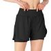 Donhobo Women's 2-in-1 Sports Shorts - Quick-Drying Running & Yoga Shorts Black - Summer Fitness & Training Wear - Buy Online on GoSupps.com