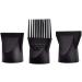 3Pcs Professional Plastic Hair Dryer Nozzle Comb Set - Salon Styling Tool Accessories (Black) - Buy Online on GoSupps.com
