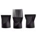 1 Set 3 Pcs Multifunction Plastic Hair Dryer Blow Nozzle Diffuser Comb Brush Attachment Concentrator Professional Replacement Blow Nozzle Hairdressing Salon Styling Tool(Black)