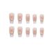 Press On Nails - Shiny White Tip Pearl Nude Medium Coffin French Tip - 24 Reusable Fake Nails for Women and Girls - Buy Online on GoSupps.com