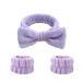 Wrist Bands Solid Colour Water Absorbent Sweat Wrist Bands Pack Of 6 For Women 2purplebows+4purplewristguards