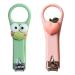 Sioppkik 2 pieces nailzwicker set nail clippers straight snaps for fingernails nail clippers sharp nails cutter for women girls and children (green pink) green pink pink