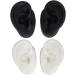Silicone Ear Model 2 Pair Flexible Elastic Left Right Silicone Ear Model for Novice for Jewelry Display (Black and White) - Buy Online on GoSupps.com