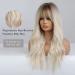 Esmee 26 Blonde Wig with Bangs - Ombre Wavy Synthetic Hair with Dark Roots | Perfect for Daily Wear, Parties, and Cosplay - Buy Online on GoSupps.com