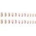 Justotry 24 Pcs Oval Swirl False Nails - Short Iridescent French Press on Nails with Nail Glue - Almond Stick on Nails for Women - Rainbow Fake Nails for Nail Art | Pastel Wavy Pattern - Buy Online on GoSupps.com