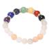 Harmony-chakra bracelet 7-chakra crystal bracelet for the recording of oils to compensate for emotions and to relieve anxiety ideal for meditation and yoga exercises pink aventurin