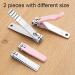 Rocutus 2pcs/Set Portable Nail Clippers Set - Pink Manicure Tools for Adult Pedicure and Foot Care - Buy Online on GoSupps.com