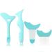 4pcs Eyeliner Stencils Reusable Silicone Winged Tip Eyeliner Aid Mascara Shield Applicator Eyeliner Guide Template Tool for Beginners Makeup Tool for Eyebrow Eyelash Lip Line (Blue)