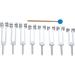 Dreld Solfeggio Tuning Fork Set - 7 Chakra & 1 Soul Purpose - Healing Sound Therapy Instrument (8 pcs Silver) with Silicone Hammer & Cleaning Cloth - Buy Online on GoSupps.com