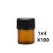 100Pcs Mini Amber Glass Essential Oil Sample Bottles - Refillable 1ml Brown Perfume Bottles for Travel - Perfect for DIY and Aromatherapy - Buy Online on GoSupps.com