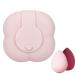 Cotton Pad Container Powder Puff Silicone Container Storage Box Soft Non Stick with Buckle for Cotton Pad Powder Puff Jewelry Earring Khaki