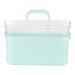 DOITOOL 1pc Storage Box Manicure Portable Toolbox Professional Nail Polish Plastic Toolbox Nail Polish Storage Holder Nail Stuff Organizer Handheld Nail Art Toolbox Large Nail Supplies 28.5x19.5cm Blue
