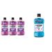 Listerine Total Care Mouthwash 3-PACK Fluoride Mouthwash for Bad Breath Anti-Cavity Helps Keep & Smart Rinse Bubble Gum Kids Mouthwash Anticavity Fluoride Rinse Alcohol-Free 500 ml.