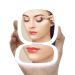 Larimar Compact Mirror with 1X/10X Magnifying Mirrors  3 Colors Vanity Mirror  Double Sided Dimmable Brightness Portable Mirror for Purse and Pocket  USB Rechargeable Mirror  a Gift for Her (Pink) Baby Pink