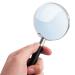 Deluxe Products Classic Handheld Magnifying Glass - Portable Compact Design for Travel, and 3" Glass Lens with 3X Magnification for Reading Small Print, and Hobbyists, Black, (SON-DP-8119)