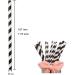 Black White Paper Straws Pack of 100 Black Stripe Cocktail Drinking Straws Biodegradable Disposable 6*197mm - Buy Online on GoSupps.com