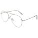 GQUEEN Pilot Style Fake Glasses Without Prescription Women Men Retro Metal Frame UV400 1 Silver