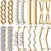 16 Pieces/ 8 Pairs Shoelace Charms for Sneakers Shoelaces Decorations DIY Decorative Shoe Clips Faux Pearl Rhinestones Shoes Accessory for Girl Women Casual Shoes (Silver) Gold