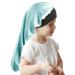 Geatremy Braids Long Silky Satin Bonnet - Double Layer Sleep Cap for Curly Hair - Cyan - Kids Girls - Buy Online on GoSupps.com