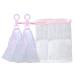 4 pieces handmade foam net nylon bubble nets with silk ribbon and drawstring