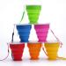 JIELUO Silicone Collapsible Travel Water Cup, 6Pack Collapsible Silicone Cup with Lid, Expandable Drinking Cup Set, Reusable Mug for Camping, Hiking, Travel