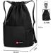 Waterproof Drawstring Gym Backpack Bag for Men & Women - Black Gym Sack Mini Travel Daypack - Buy Online on GoSupps.com