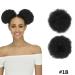 Inch High Afro Puff Synthetic Hair Bun | Kinky Curly Clip-In Extensions for Women | Drawstring Ponytail | 2 Pcs #1B - International Shipping Available - Buy Online on GoSupps.com