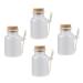 MAGICLULU 4 Sets Bottled Mask Powder Masks Holder Powder Bottle Storage Small Bath Salt Jars Glass Cookie Jar Cosmetic Sample Jar Empty Scrub Jar Tea Bottle Travel Portable Wood