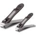 Durable Sharp Nail Clippers Set with Built-in Nail File | Matte Gray | Includes Tin Case - Buy Online on GoSupps.com