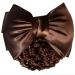 Ladies Brown Bowknot Snood Net Barrette Hair Hairnet