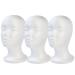 3 Pcs Foam Wig Head, Female Styrofoam Mannequin Hairpieces Stand Holder Cosmetics Model Head Wig Display for Style, Model, Display Hair, Hats, Hairpieces, Mask , Salon and Travel