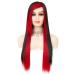 Siudus Red & Black Long Gothic Wig for Women - Heat-Resistant Side Part Cosplay & Halloween - Buy Online on GoSupps.com