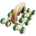 Yzki Massage Roller with Wooden Handle | 16 Rolls | Anti-Cellulite & Stress Relief Body Massage Tool for Shoulders Arms Legs Back | Free Size Blue - Shop Internationally Now! - Buy Online on GoSupps.com