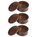 Minkissy 3st men's soap container for shaving soap soap shell made of wood care sets for men brackets for wooden men's care set men suit wooden razor with lid man
