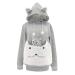 Cat dog Kanguru Cat Lovers Hoodies Kangaroo Dog Paw Ball Cordelstroker Pullover Cuddly Pocket Sweatshirt Plush bag Animal Ear Hooded Outwear Grau L