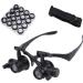 Magnifying Glass Head-Mounted with Light Bracket Magnifier with 2 LEDs Professional Jeweler 's Loupe Light are Interchangeable 8 Replaceable Lenses 2.5X 4X 6X 8X 10X