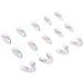 Justotry 24 Pcs Almond False Nails Short White French Press on Nails | Wavy Swirl Fake Nails with Nail Glue | Stiletto Stick on Nails for Women | Nails Art White French & Blue - Buy Online on GoSupps.com