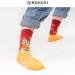 Chinese New Year Red Embroidered Cotton Socks - 5 Pairs - Men and Women - Chinese Style Sports Socks - Size 36-43 - Color: Red - Buy Online on GoSupps.com